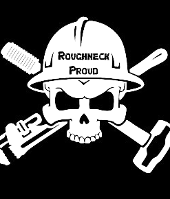 Roughneck Proud Skull Oilfiled Decal Sticker