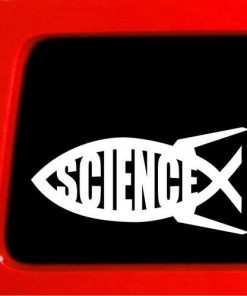 Science Fish Window Decal Sticker - https://customstickershop.us/product-category/stickers-for-cars/