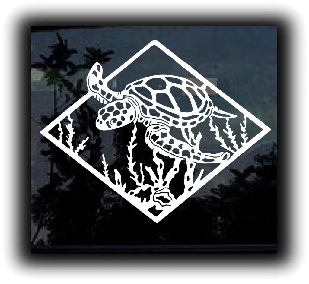 Sea Turtle Window Decal Sticker - https://customstickershop.us/product-category/stickers-for-cars/