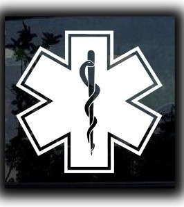 Star Of Life Caduceus Decal Sticker - https://customstickershop.us/product-category/career-occupation-decals/