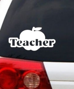 Teacher With Apple Decal Sticker