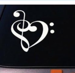 Treble Clef Heart Music Decal Sticker - https://customstickershop.us/product-category/music-decals/