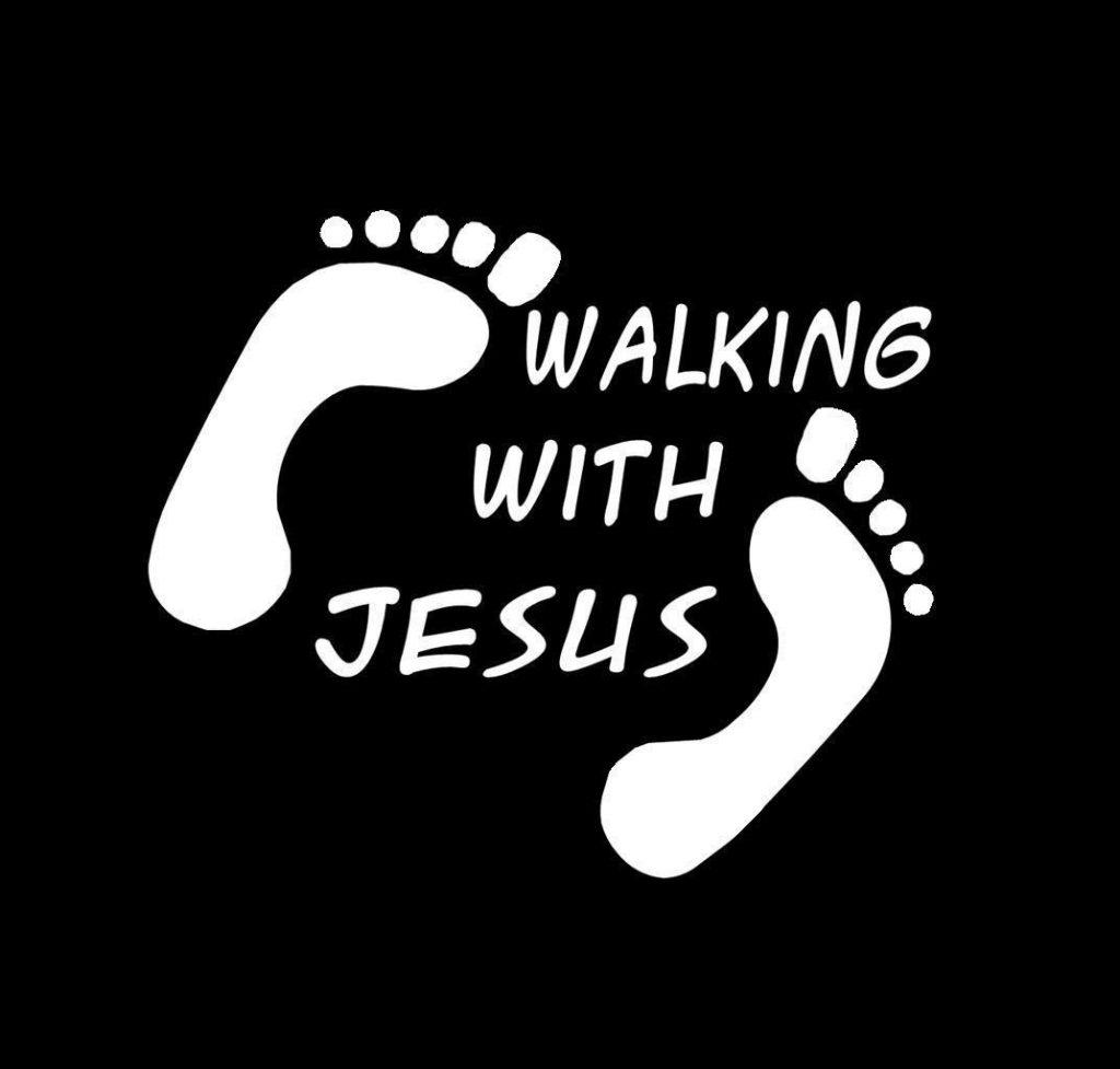 Walking With Jesus Decal Sticker - https://customstickershop.us/product-category/religious-stickers/