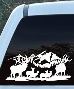 wilderness scene deer elk
