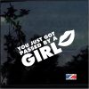 you just got passed by a girl window decal sticker