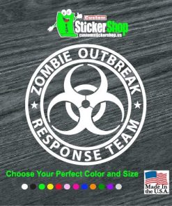zombie outbreak response team circle decal sticker