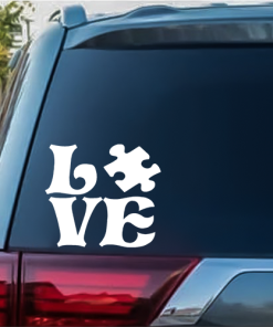 Love Autism Puzzle Window Decal Sticker