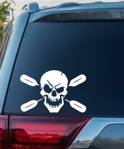 Skull Oars Kayak Window Decal Sticker