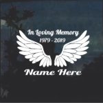 In Memory Decal - Angel Wings Spread