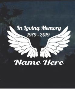 Angel Wings A2 In Loving Memory Window Decal Sticker