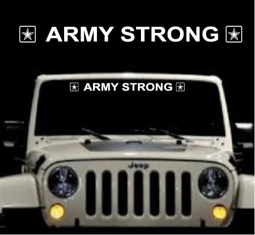 Army Strong Windshield Banner Decal Sticker