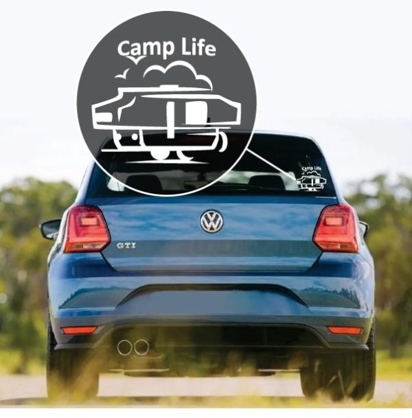 Camp life window decal sticker