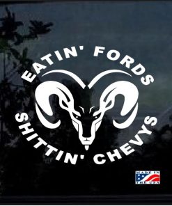 Dodge Eating Fords and Shittin Chevy Decal Sticker