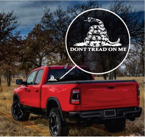 Don't Tread on me Gadsden flag window decal sticker