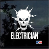 Electrician Lineman Electrician Skull Decal Sticker