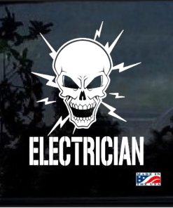 Electrician Lineman Electrician Skull Decal Sticker