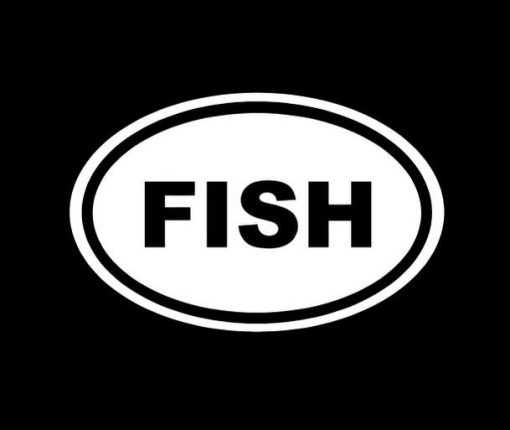 Fish Oval Decal Sticker for trucks
