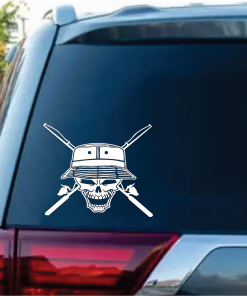 Fisherman Skull Decal Stickers