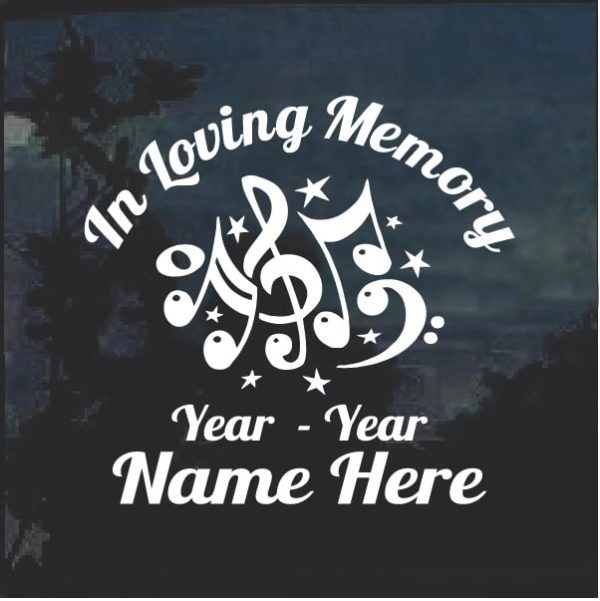 In Loving Memory Music Notes Decal Sticker