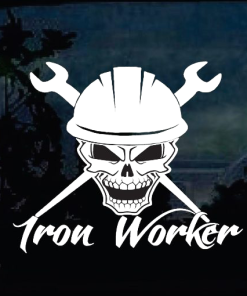 Iron Worker Skull Decal Sticker