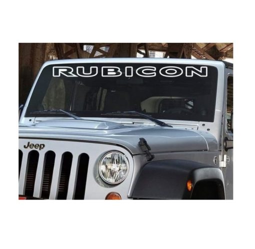Jeep Rubicon Windshield Banner Decal Outlined