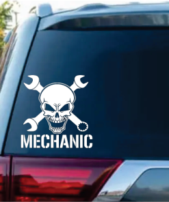 Mechanic Skull Decal Sticker