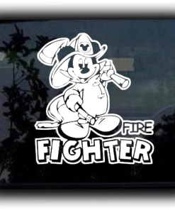 Mickey Mouse Fireman - Cartoon Decal Sticker