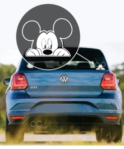 Mickey Mouse Peeking Disney - Cartoon Decal Sticker