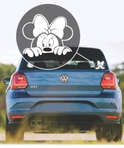 Minnie Mouse Peeking - Cartoon Decal Sticker