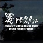 Nobody Cares stick family Jason Vorhees Window Decal Sticker