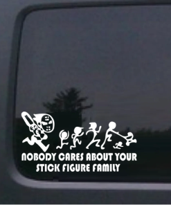 Nobody Cares stick family Jason Vorhees Window Decal Sticker