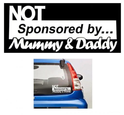 Not Sponsored by Mom Dad Decal - https://customstickershop.us/product-category/jdm-stickers/