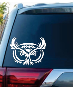 Owl - Owl Tribal a2 window decal Sticker