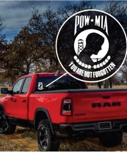 POW MIA never forgotten truck Window Decal Sticker