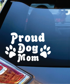 Proud Dog Mom Window Decal Sticker