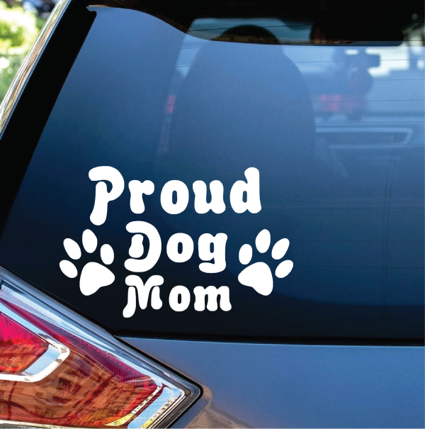 Proud Dog Mom Window Decal Sticker