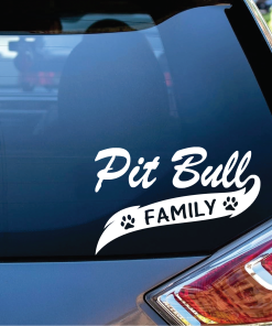 Pit Bull Family Window Decal Sticker