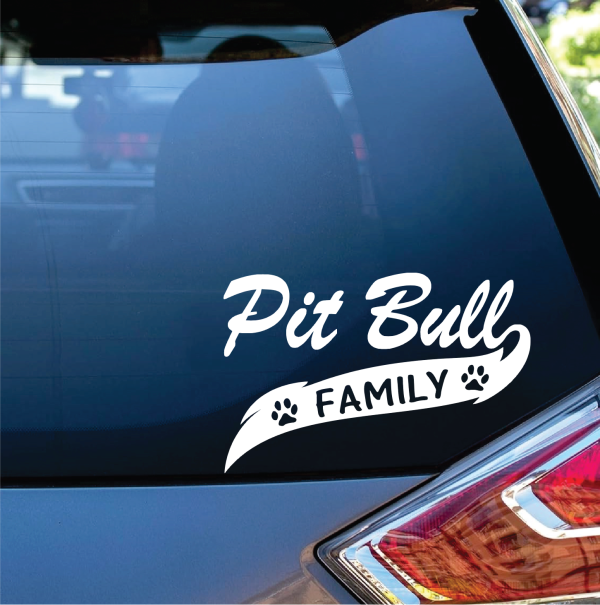 Pit Bull Family Window Decal Sticker