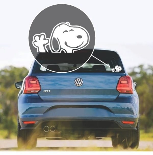 Snoopy Waiving Window Decal Sticker