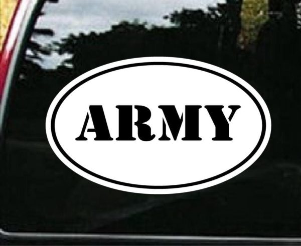 Army Military oval car window bumper sticker decal 5" x 3" 