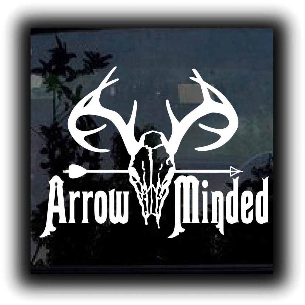 Bow Arrow minded Hunting Window Decal Sticker | MADE IN USA