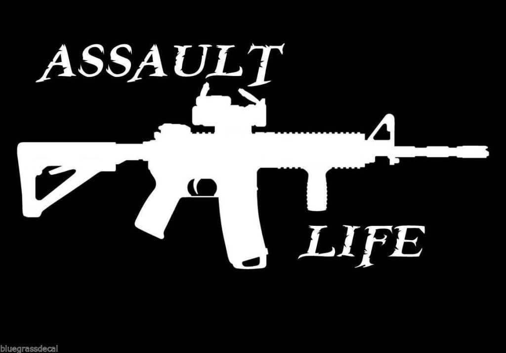 Assault life 1 decal sticker 1 | Custom Sticker Shop