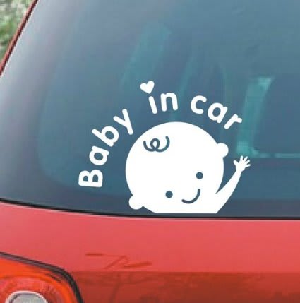 Baby in car window decal stickers