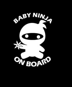Baby Ninja on Board Decal Sticker - https://customstickershop.us/product-category/stickers-for-cars/