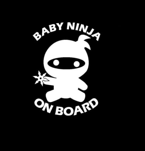 Baby Ninja on Board Decal Sticker - https://customstickershop.us/product-category/stickers-for-cars/