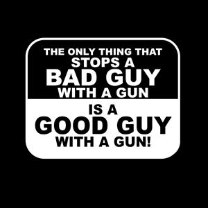 Bad Guy Good Guy Gun Decal