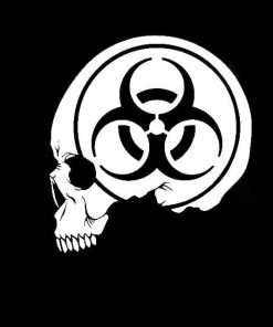Biohazard Skull Decal Sticker - https://customstickershop.us/product-category/stickers-for-cars/