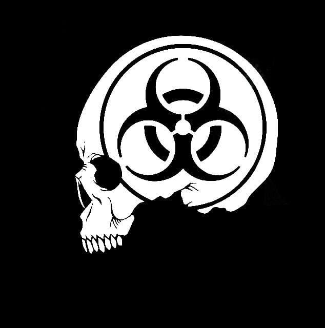 Biohazard Skull Window Decal Sticker
