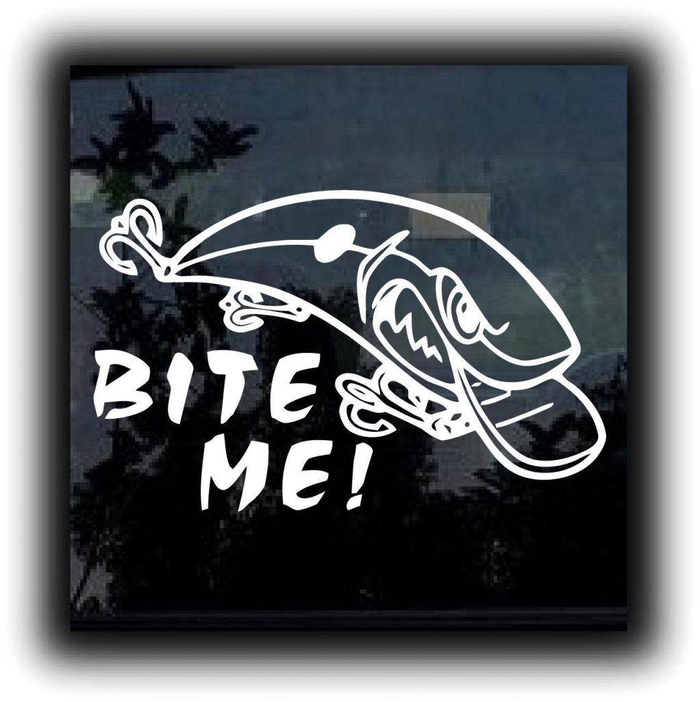 Bite me Funny Fishing decal sticker