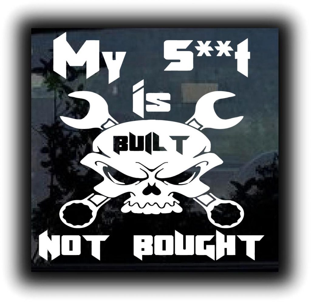 Built Not Bought Skull Truck Stickers